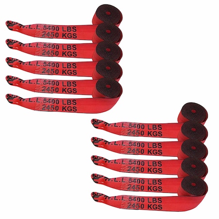 Tie 4 Safe 4 x 30' Winch Straps w/ Loop End, WLL- 5,400 lbs, PK10 TWS44-30-R-10